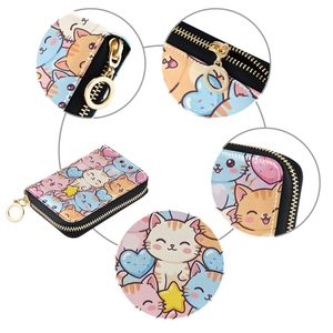 Cartera de Cuero Personalizada de Diseño de Lujo, Pequeña, Delicada y Linda, con Estampado de Gato, para Monedas y Tarjetas de Crédito, Unisex - Product Image 5