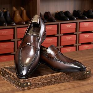 Zapatos Cuadrados Retro Casuales Hechos a Mano para Hombre, Modernos, con Cordones, Ligeros, Transpirables, Antideslizantes, con Suela de Goma, Estilo Británico Penny - Product Image 4