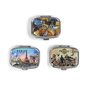 Caja de Medicamentos Cuadrada Personalizada, Mini Joyero, Recuerdo Turístico Francés, Caja Portátil para Organizar y Guardar Pastillas - Product Image 1