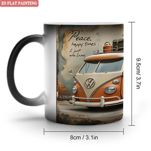 Tasse à induction liquide 11oz en céramique noire givrée, sensible à la chaleur et changeant de couleur – Nouveauté - Product Image 1