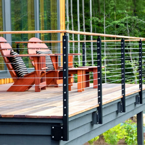 Внешняя черная колода, Проволочная веревка, балюстрада, регулируемая стоимость, Балконная колода из нержавеющей стали, «сделай сам», система кабельных перил - Product Image 1