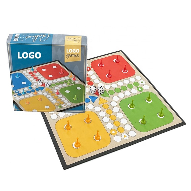 Custom Funny Portable Folding Paper Board Ludo Board Game Flying Chess Family Board Game Set for Children