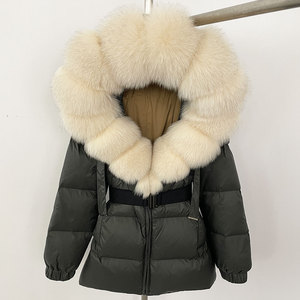 OFTBUY 2025 Nouvelle <span class=keywords><strong>Parka</strong></span> d'Hiver en Duvet de Canard Blanc pour <span class=keywords><strong>Femme</strong></span> <span class=keywords><strong>avec</strong></span> <span class=keywords><strong>Capuche</strong></span> en Véritable Fourrure de Renard, Veste <span class=keywords><strong>Imperméable</strong></span> à 90% Coupe-Vent Chaude et Épaisse, Manteau Court - Product Image 4