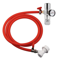 Régulateur de CO2 2-en-1 avec kit de tuyau carbonaté à raccord rapide, chargeur de CO2 pour brassage maison (0-60 PSI) et régulateur de pression pour eau gazeuse DIY