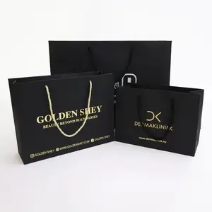 Wholesale Custom Printed Logo Luxury Black Shoes Clothing Shopping Gift Jewelry Wine Paper Packaging Bag