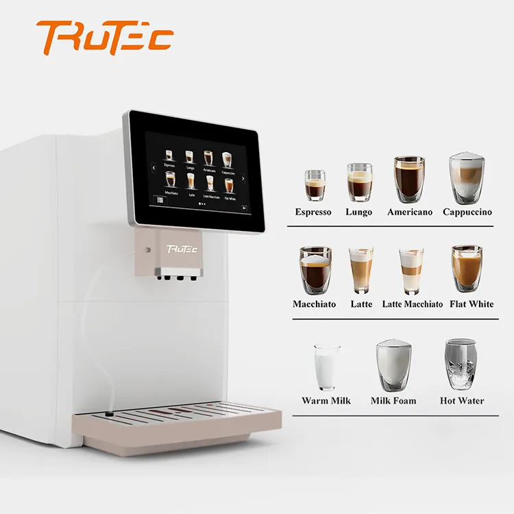 Máquina de café expresso comercial totalmente automática com tela sensível ao toque em modelos italianos