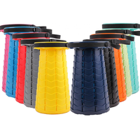 Retractable Folding Plastic Telescopic Stool, Portable