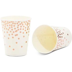 Gobelets de fête en papier recyclable à double paroi personnalisés - 50 unités 9oz Or Rose Confetti pour Whisky et Boissons Énergisantes - Product Image 3