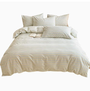 ชุดผ้าปูเตียงผ้าฝ้ายแท้ลายขนแปรงหนา4ชิ้นสำหรับฤดูใบไม้ร่วงฤดูหนาวผ้าปูเตียงให้ความอบอุ่นทรงเรขาคณิตผ้าปูเตียงขนาดคิงไซส์ - Product Image 1