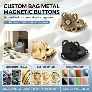 Boutons <span class=keywords><strong>à</strong></span> fermeture magnétique en métal avec logo personnalisé, motif fleur de prunier, pour sacs <span class=keywords><strong>à</strong></span> <span class=keywords><strong>main</strong></span>, boucle magnétique cachée DIY - Product Image 1