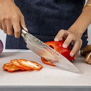 5pcsキッチンシェフナイフセット8インチ日本5CR15高炭素ステンレス鋼レーザーパターンスライス三徳ツール - Product Image 6