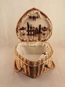 Set da Picnic Multifunzionale Ecologico in Vimini a Forma <span class=keywords><strong>di</strong></span> Cuore Rosa e Bianco per 2 Persone, Vendita all'Ingrosso Personalizzata - Product Image 5