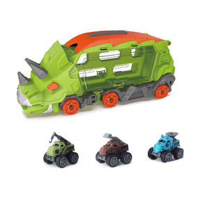 Le jouet de voitures de <span class=keywords><strong>garage</strong></span> Ultimates pour enfants se transforme en camion de dinosaure Jouets pour enfants avec 3 petites voitures Voiture de course et camion de transport - Product Image 1