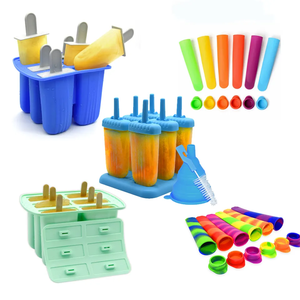 BHD BPA Free Spülmaschinen fest Hausgemachte <span class=keywords><strong>Ice</strong></span> <span class=keywords><strong>Pop</strong></span> Maker Set mit 6 Stück wieder verwendbaren Easy Release Silikon Eis Eis am Stiel Formen - Product Image 6