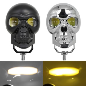 ไฟหน้ารถมอเตอร์ไซค์ LED 24V แบบสปอตไลท์ ลายหัวกะโหลก สีขาวเหลือง ไฟหน้ากันน้ำ ไฟเลเซอร์ตัดหมอกสำหรับรถยนต์ - Product Image 4