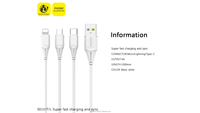 Câble de données USB 3.0 à charge rapide SASATHREE abordable de 1 m, Type-C de l'usine source 6A