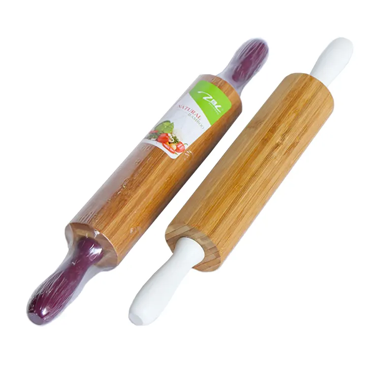 Высокое качество оптовая продажа на заказ Деревянный экологически чистый кухонный ролик с гравировкой из натурального бамбука Скалка