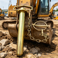 Goupille de remorquage robuste en acier au carbone zingué 3/4x 6.25 avec chaîne pour remorque, tracteur, excavatrice, camion minier