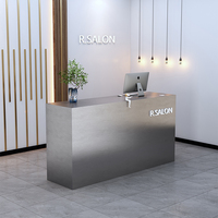 Bureau de réception de comptoir de Salon de beauté moderne personnalisé argent magasin de détail argent meubles de bureau