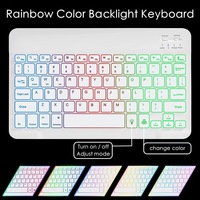 2023 keyboard dan mouse Bluetooth lampu latar baru, cocok untuk ipad tablet keyboard tujuh warna mengeluarkan cahaya keyboard Bluetooth
