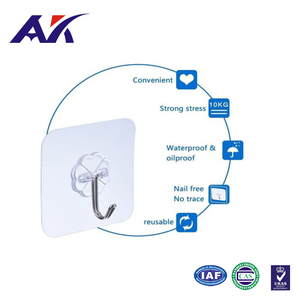 Số lượng lớn bán ma thuật phẳng nhựa tường dính móc dính ma thuật Dễ dàng cài đặt cho phòng tắm nhà bếp - Product Image 5