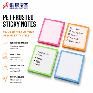 Custom PET Frosted Sticky Notes, Transparent & Writable Square Sticky Notes, Strong Adhesive, Multi-Color Border, CustomizableIP - Product Image 1