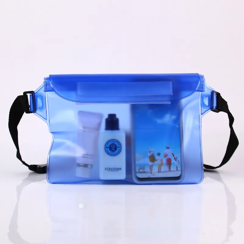 Outdoor Sport Running Underwater Swimming Touch Screen Waterproof Mobile Phone Custom Logo Fanny Pack Pvc Seal Waterproof Bag