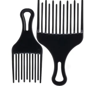 Peigne de coiffeur à dents larges en plastique PP pour hommes, peigne de Salon de coiffure pour adulte, Afro noir, marque privée