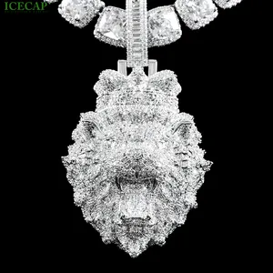 Модная бижутерия, высококачественный бриллиантовый кулон, 925 Серебряный на заказ, VVS, лед, Муассанит, хип-хоп, Лев, кулон