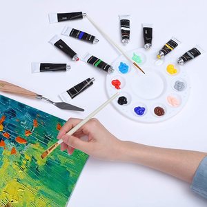 Ensemble de peinture acrylique de qualité artistique Bonvan Bbv7030 12 ml, 24 couleurs, peinture artistique, comprend des pinceaux, toile, bois, tissu, céramique, artisanat - Product Image 5