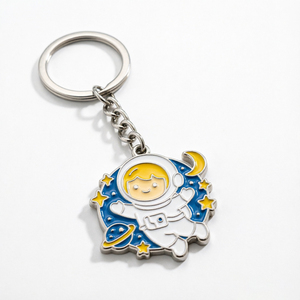 Llavero Metálico de Aleación de Zinc con Esmalte Suave Multicolor Personalizado al por Mayor, Diseño <span class=keywords><strong>Explorador</strong></span> Espacial, para Promociones Educativas STEM - Product Image 1