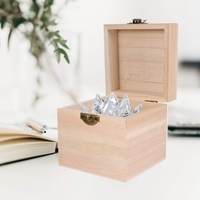 Boîte de rangement carrée en bois non finie maison bricolage pin matériel articulé non peint bijoux anneau affichage emballage