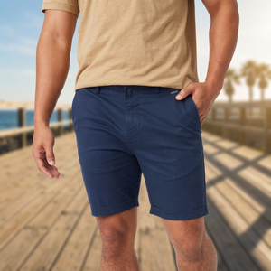 Men's Casual Smart <b>Chino</b> <b>Shorts</b> Long Stretch Cotton Woven Solid Bermuda <b>Elastic</b> Mid <b>Waist</b> Pocket Breathable Plus Size - Product Image 2
