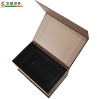 Boîte-cadeau de luxe à rabat magnétique en carton rigide noir mat personnalisé pour les parfums de sérum crème pour le visage avec doublure en éponge