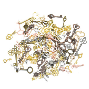 100 Chiếc Mặt Dây Chuyền Chìa Khóa Phong Cách Hỗn Hợp Màu Đồng Cổ Điển Trang Sức Tự Làm Cho Vòng Cổ Phụ Kiện Làm Vòng Tay - Product Image 2