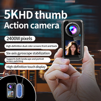 Caméra d'action étanche 5K Sport 4K 60fps Double écran Contrôle tactile Vélo Moto Casque EIS MicroSD Suivi IA 120°