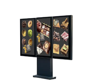 55 "<span class=keywords><strong>LCD</strong></span> Triple Advertising <span class=keywords><strong>Display</strong></span> Werbung Totem Hohe Helligkeit Outdoor Digital Signage Bodenst änder Drive Thru Menu Board - Product Image 3