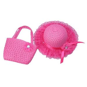 หมวกฟางเด็กน่ารักลายดอกทานตะวัน ชุดกระเป๋าถือสำหรับเด็กผู้หญิง 18 สี สำหรับฤดูใบไม้ผลิและฤดูร้อน ประดับโบว์ลายดอกไม้ สไตล์ลำลอง - Product Image 3