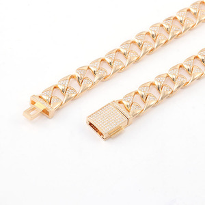 Fine jewelry Custom Luxury ice Cuban Link Chain Gold Plated 925 Sterling Silver moissanite diamond <b>Men</b> Bracelets and necklace - Product Image 4
