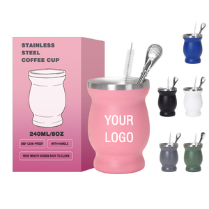 Tazza Termica da Escursionismo <span class=keywords><strong>in</strong></span> <span class=keywords><strong>Acciaio</strong></span> Inox da 8oz con Isolamento Sottovuoto, Mantenimento Termico 12-24 Ore, per Caffè, Tè, Yerba Mate - Product Image 1