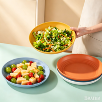 Assiette ronde en fibre de blé biodégradable, réutilisable, empilable, pour la cuisine et les restaurants