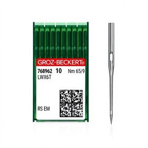 Aiguilles de machine à coudre à point invisible industrielles Groz-Beckert Lx6T taille 70/10 pour tissus légers à fins - Product Image 2