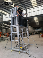 Échafaudage mobile pliable et réglable 2-8M 10M 12M 15M, tour d'échafaudage motorisée 110V 220V avec plateforme