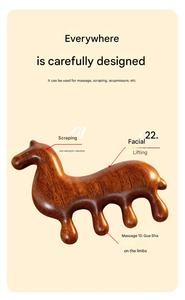 Peine Masajeador de Cabeza de Madera con Diseño de Cabeza de Caballo, Puntos de Acupresión, Dientes Gruesos para Desenredar el Cabello y Relajación, Cuidado Natural en el Hogar, Regalo - Product Image 5