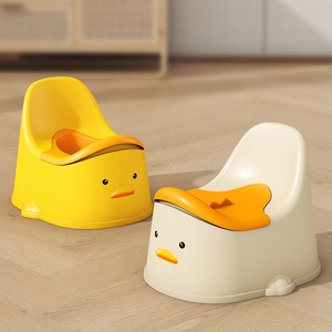 Asiento de entrenamiento para ir al baño Lida Duck para niños pequeños, niños y niñas, diseño de dibujos animados de plástico con tapa y escalón - Product Image 4