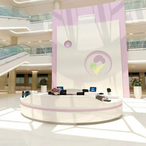 Station d'accueil ronde personnalisée pour hôpital, mobilier de réception pour clinique médicale, comptoir d'accueil pour infirmières d'hôpital - Product Image 3