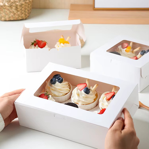 Giấy ủng hộ hộp với cửa sổ trong suốt Pastry hộp-hiển thị bánh container với nắp cho bánh ngọt, món tráng miệng & nướng hàng hóa - Product Image 1