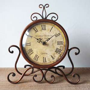 Jam Meja Dekoratif Bulat Gaya Steampunk Eropa Vintage dengan Mesin Quartz, Hiasan Kamar Tidur, Ornamen Personal, Lintas Negara