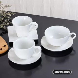 Ensemble de tasses à café en céramique blanche pure, design minimaliste moderne, style européen, <span class=keywords><strong>tasse</strong></span> à cappuccino et latte, capacité 200 ml-500 ml, latte art - Product Image 2