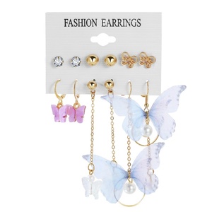 Juego de 6 <span class=keywords><strong>Pendientes</strong></span> de Aro en Forma de C, Chapados en Oro, Estilo Europeo Americano Minimalista, para Mujer, Geométricos, para Uso Diario - Product Image 4